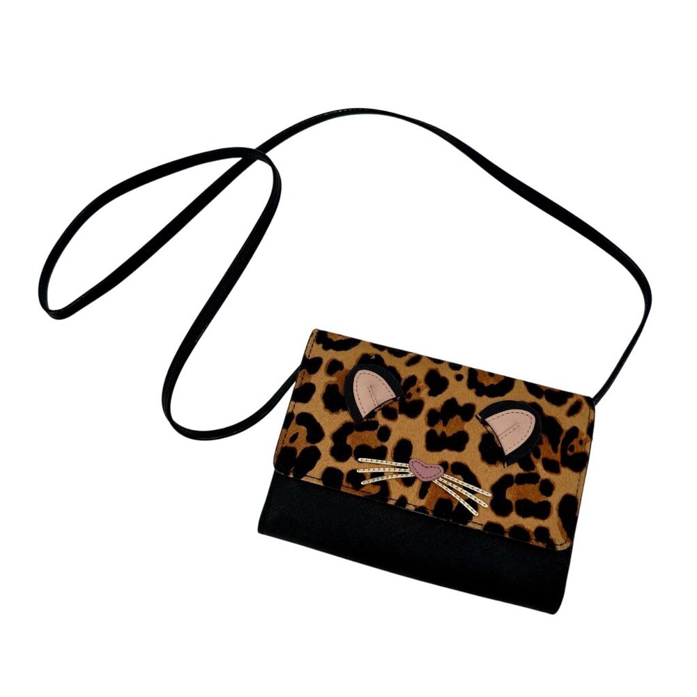 Kate Spade Run Wild Leopard Kitty Cat Crossbody Bag